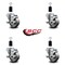 Service Caster 3'' Semi Steel Swivel 1-3/8'' Expanding Stem Caster Set with Brake, 4PK SCC-EX20S314-SSS-TLB-138-4 - alternate 4